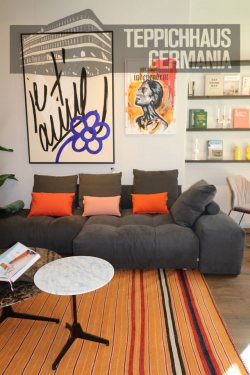 Kelim Afshar Gelb Streifen 200x300cm