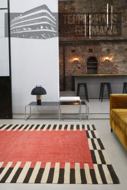 Kelim Afshar Streifen Rot Schwarz 200x300cm