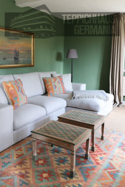 Kelim Kissen bunt 50x50 Kelim Gashgai Wohnzimmer